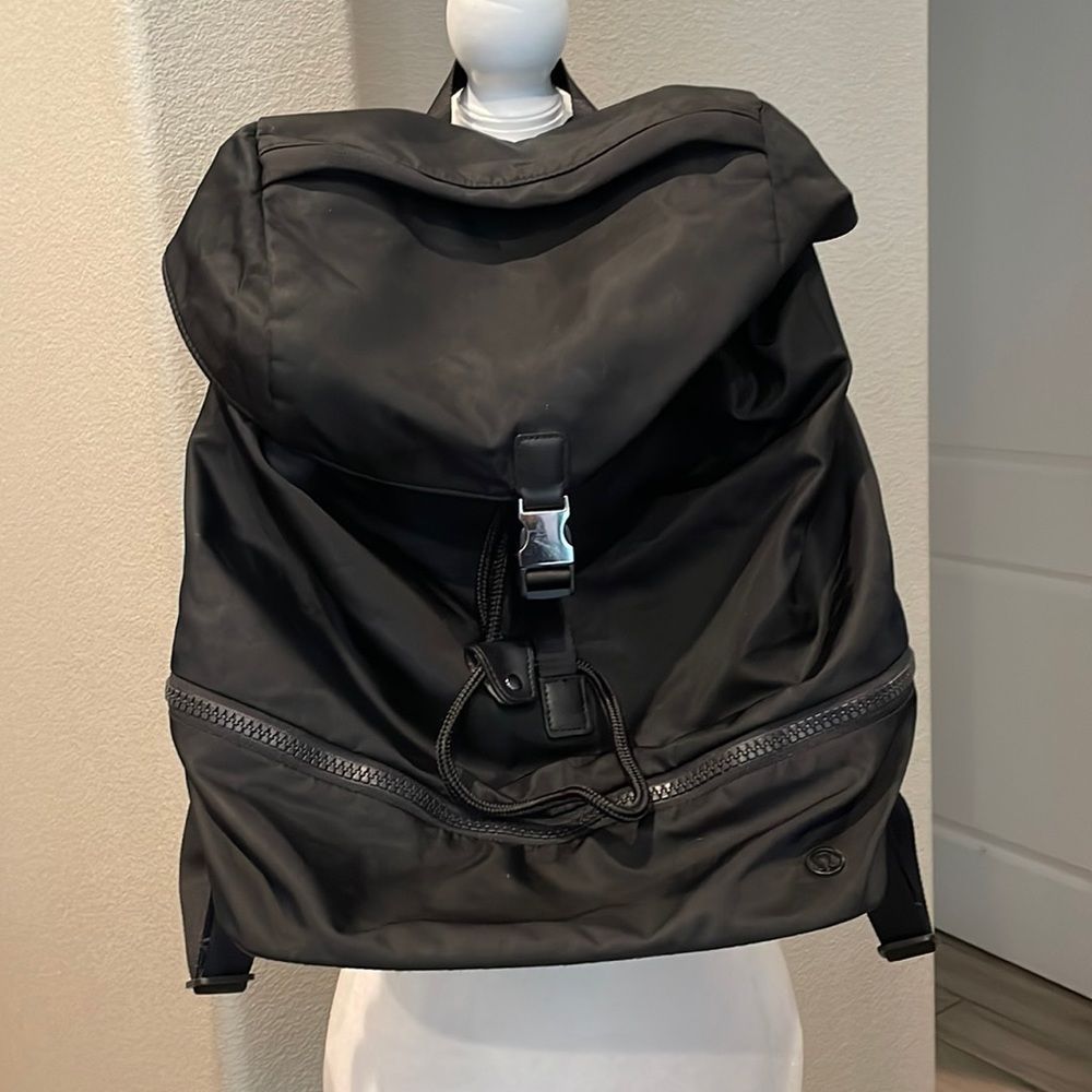 lululemon athletica Black Roll-Top Backpack